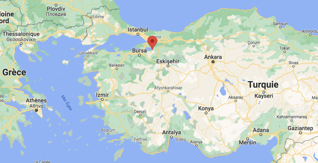 Localisation de la ville d'Iznik sur une carte de la Turquie