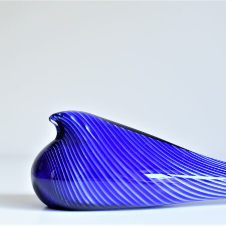 Tourterelle d'Istanbul bleu cobalt en verre par Meral Deger