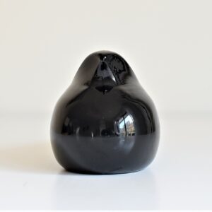 Tourterelle d'Istanbul noire en verre par Meral Deger