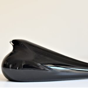 Tourterelle d'Istanbul noire en verre par Meral Deger