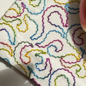 Serviette fait-main avec un tissu vintage