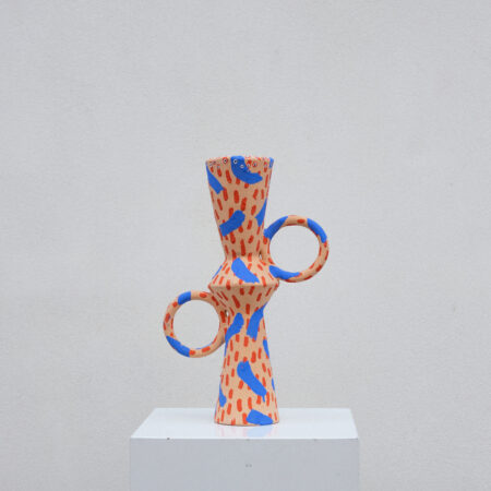 Vase Halka "Méditerrannée Surannée" en céramique peinte