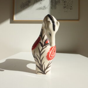 Statuette de cheval rouge turc en céramique Iznik