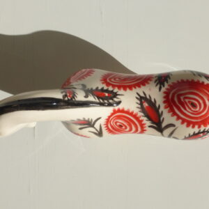 Statuette de cheval rouge turc en céramique Iznik