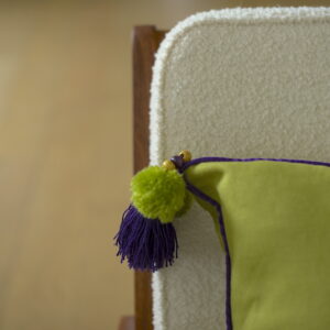 Coussin “Lale” carré, vert et violet