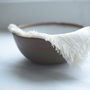Serviette de table faite à la main, en soie, couleur crème